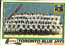 1981 Topps Baseball Cards      674     Blue Jays Team/Mgr.#{Bobby Mattick#{(Checklist bac